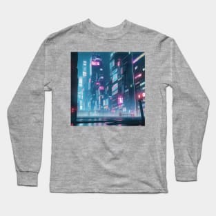 futuristic cyberpunk city Long Sleeve T-Shirt